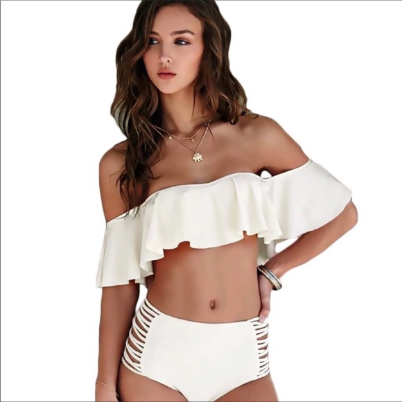 Marilyn Ruffle Bikini TOP ONLY - Picture 4 of 13